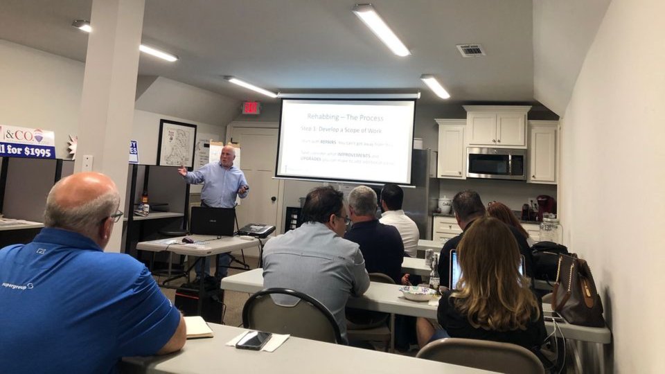 John Marion presenting at the Canton, GA Real Estate Investors Meetup Group.